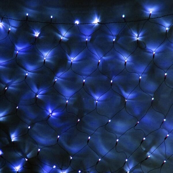 MULTI-SPARKING Christmas Net Lights Outdoor Mesh Lights 9.8ft x 6.6ft 198 LED Blue Net Lights Plug in 8 Modes Connectable for Garden Lawn Bushes Halloween Decorations - Image 5
