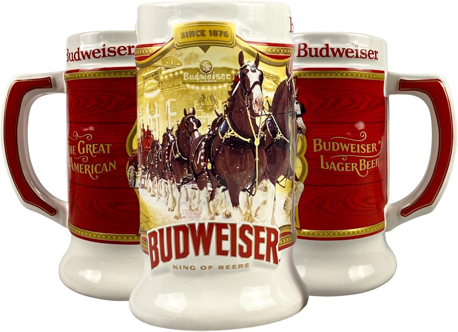 Budweiser 2024 91st Anniversary Limited Edition Collectors SERIES #45 Clydesdale Holiday Stein - Ceramic Beer Mug - Christmas Gift for Men, Father, Husband - Collectable Room Decor for Den, Man Cave - Image 2
