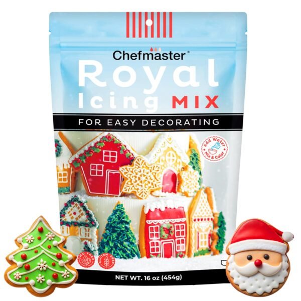 Chefmaster Premium Holiday Royal Icing Mix, Decorating Cookies, Making Cake Decorations, Extra Smooth & Versatile, Just Add Water, Non-GMO, Made in USA, 16 oz - Image 2