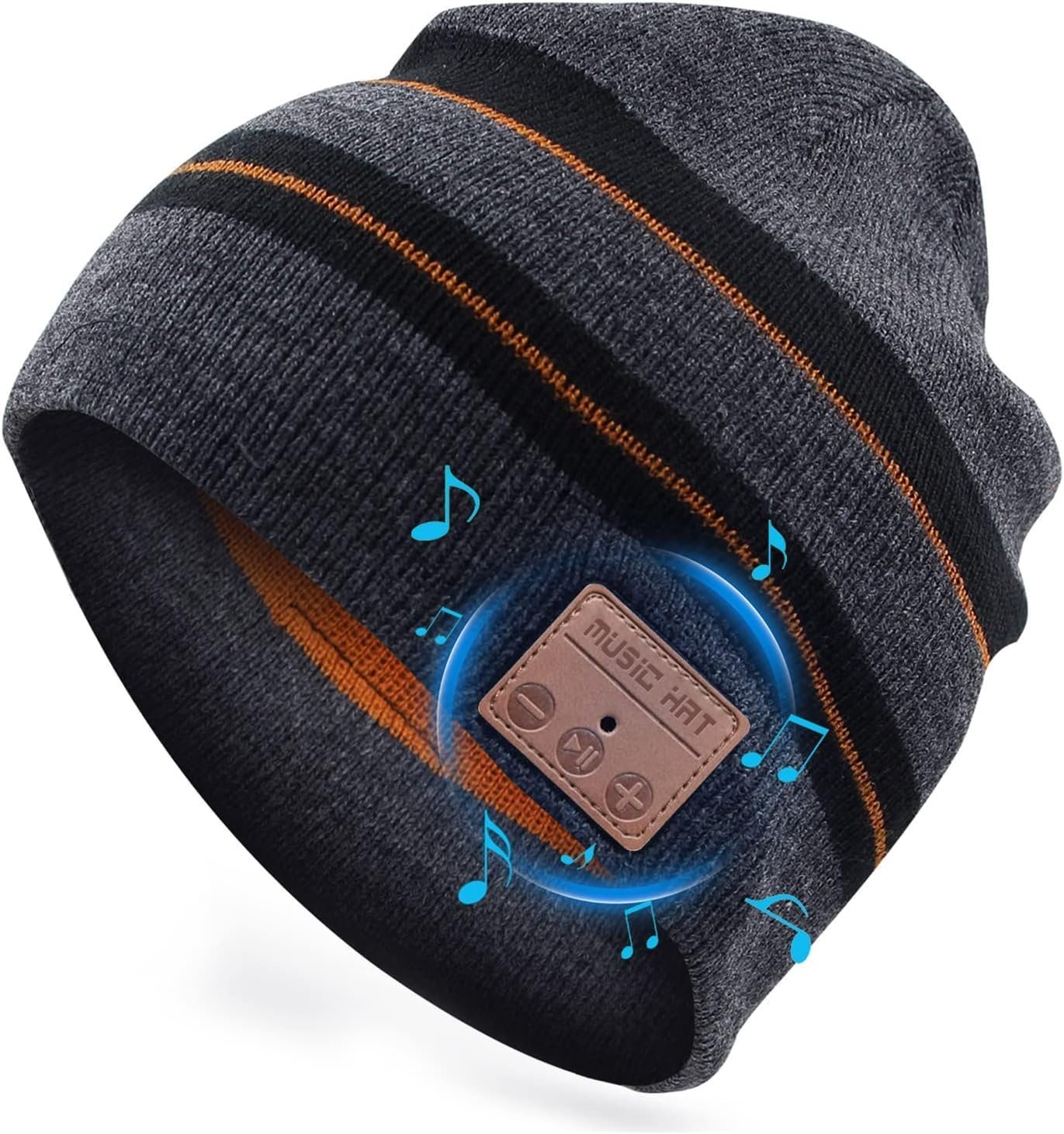 Wireless Bluetooth Beanie Hat Unisex Knit Winter Warm Music Hat with Headphones Built-in Stereo Speaker Hands-Free for Outdoor Sports Gifts Brown - Image 2