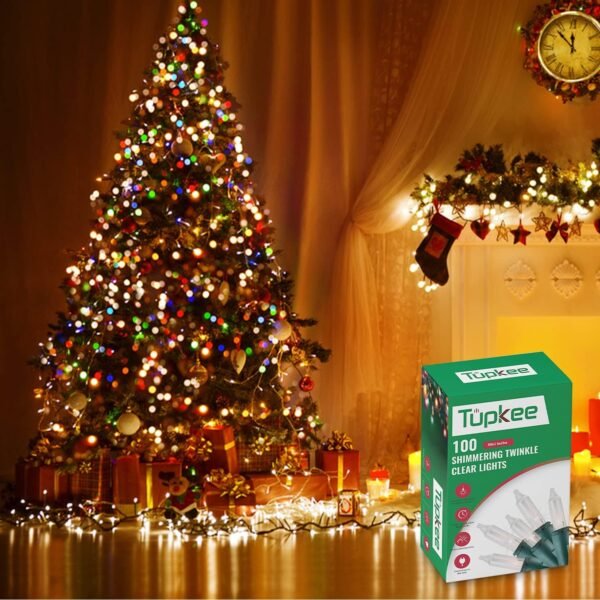 Christmas Random Shimmering Twinkle Lights - 24 of 100 Lights Twinkle – Indoor Outdoor - 20.5 Feet Light String, 100 Clear Bulbs - Christmas Tree Holiday Decor Sparkling Twinkling Christmas Lights - Image 7