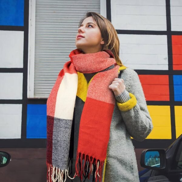 Loritta Womens Scarf Fashion Long Plaid Shawls Wraps Big Grid Winter Warm Lattice Large Scarves Gifts - Image 6