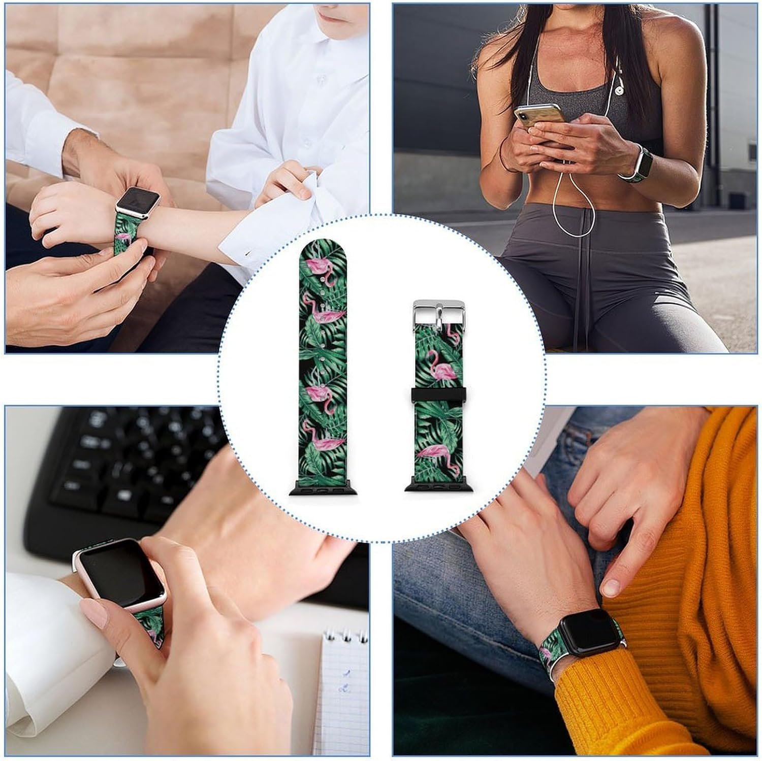 Silicone Watch Band Adjustable Soft Wristbands Strap, Adjustable Sport Strap Compatible with IWatch Series 5/4/3/2/1 - Image 4