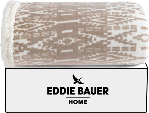 Eddie Bauer - Throw Blanket, Super Soft Reversible Sherpa Fleece Bedding, Ideal Christmas & White Elephant Gifts, Cozy Plaid Throw Blankets for Couch (San Juan Oyster, Throw) - Image 9