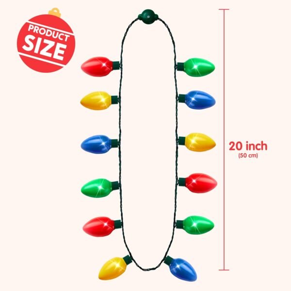 JOYIN 3 PCS Christmas LED Light Up Bulb Necklace Christmas Holiday Accessories Party Favors 12 LED Bulbs - Image 3