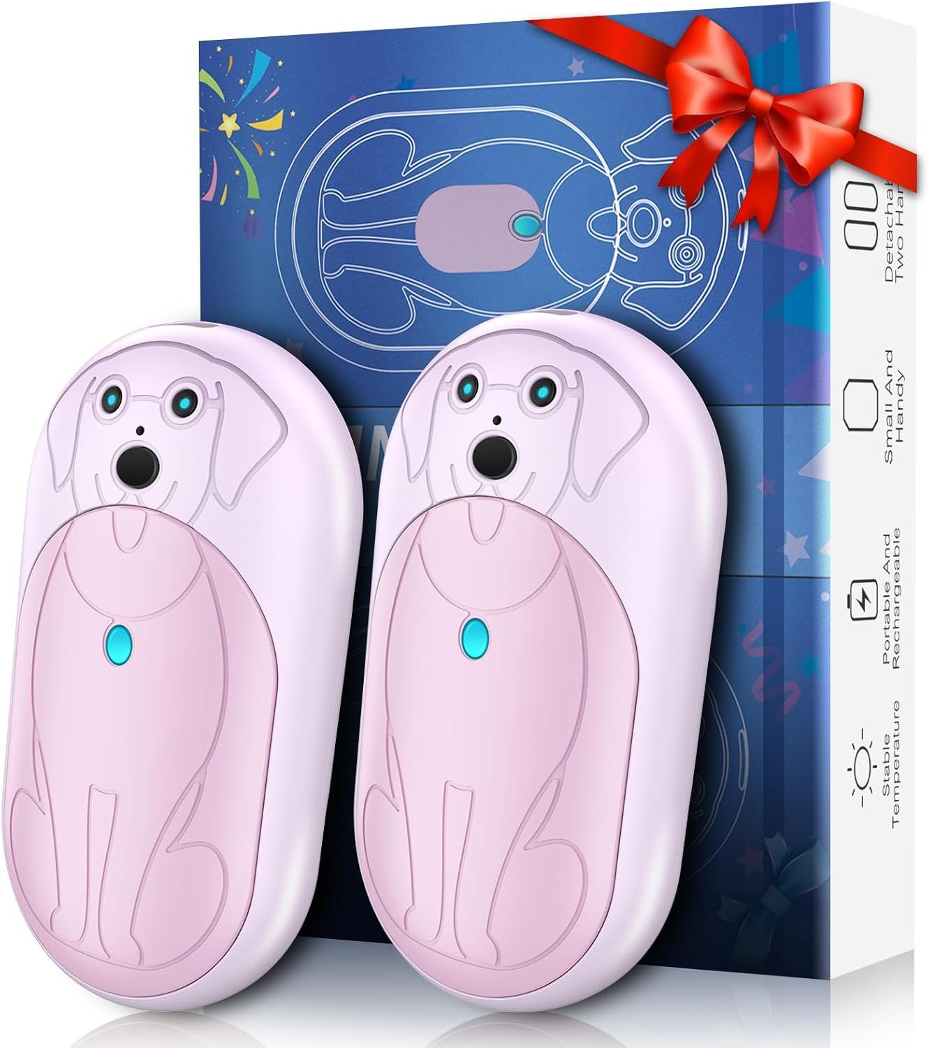 Rechargeable Hand Warmers 6000mAh Portable: Aleath Warm Gifts for Outdoor Hunting Camping - 2 Pack Electric Hot Handwarmers for Women Men - Image 2