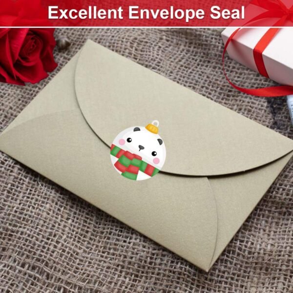Ornament Stickers Christmas Roll Sticker for Kids Christmas Cards Envelopes Seal Gift Tags 500Pcs - Image 4