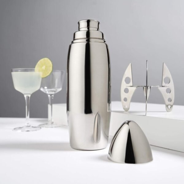Viski Rocket Cocktail Shaker with Strainer Bar Set, Martini Shaker, Mixed Drink Shaker, Stainless Steel Cocktail Shaker, Bartending Tools, 24oz - Image 8