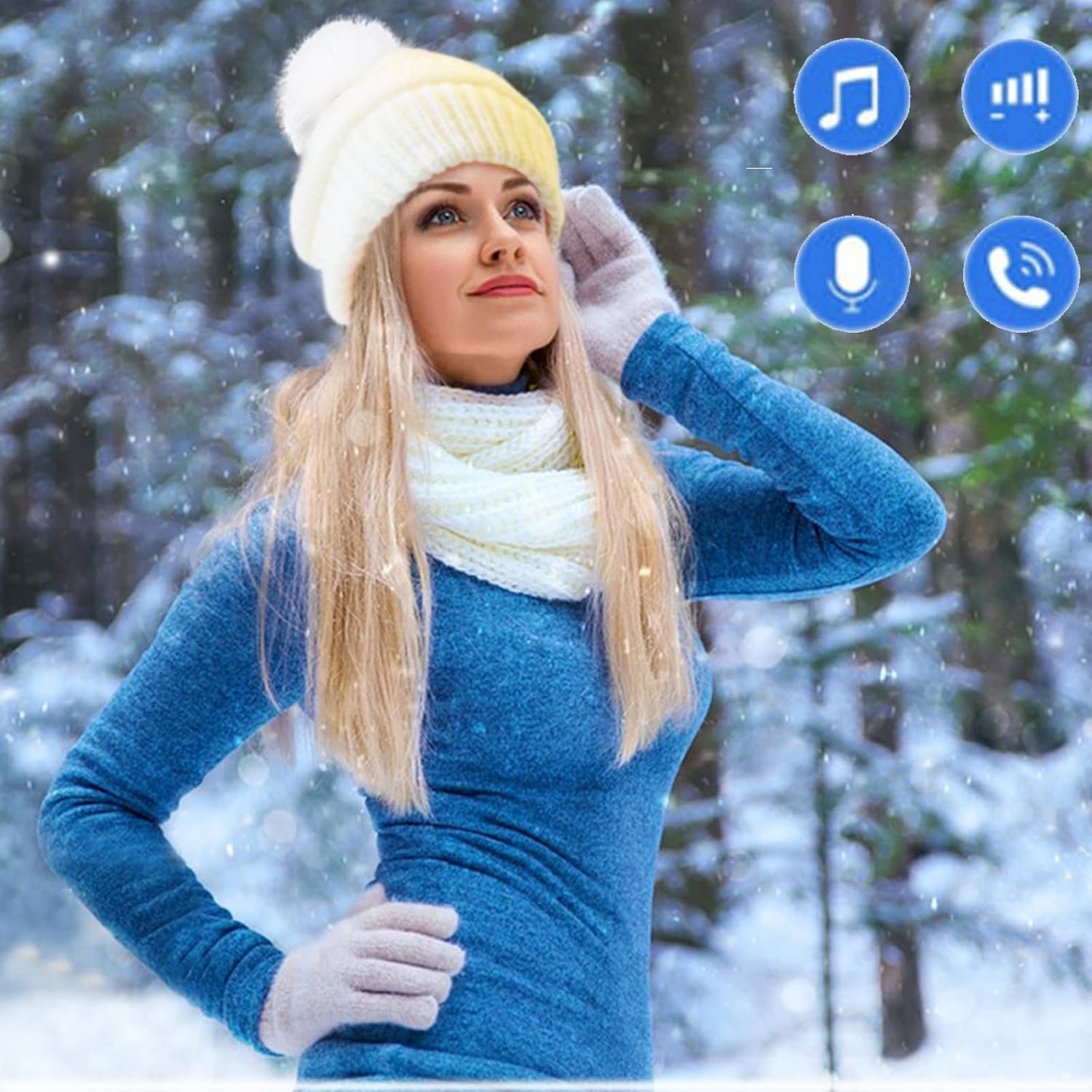 Wireless Beanie Hat Men Women Gifts Knit Headphone Headset Christmas Music Cap Gifts for Teenage Boys Girls Husband - Image 3