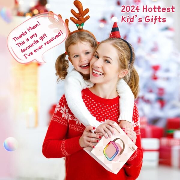 TOP Mini Karaoke Machine for Kids (with 14M+ Songs), Christmas Birthday Gifts Ideas for Girls Toy Ages 3-12+, Portable Bluetooth Speaker with 1 Wireless Microphone - Pink - Image 3