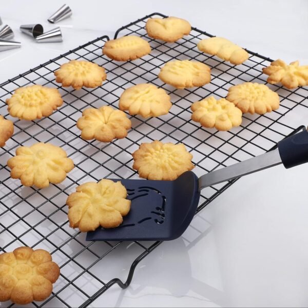 Cookie Spatula and Christmas Cookie Cutters-spritz cookie press gun kit +12 Cookie Discs+8 Icing Nozzles Perfect for DIY Cookie Maker and Cake Icing, for Home DIY, Biscuit Maker and Decoration - Image 7