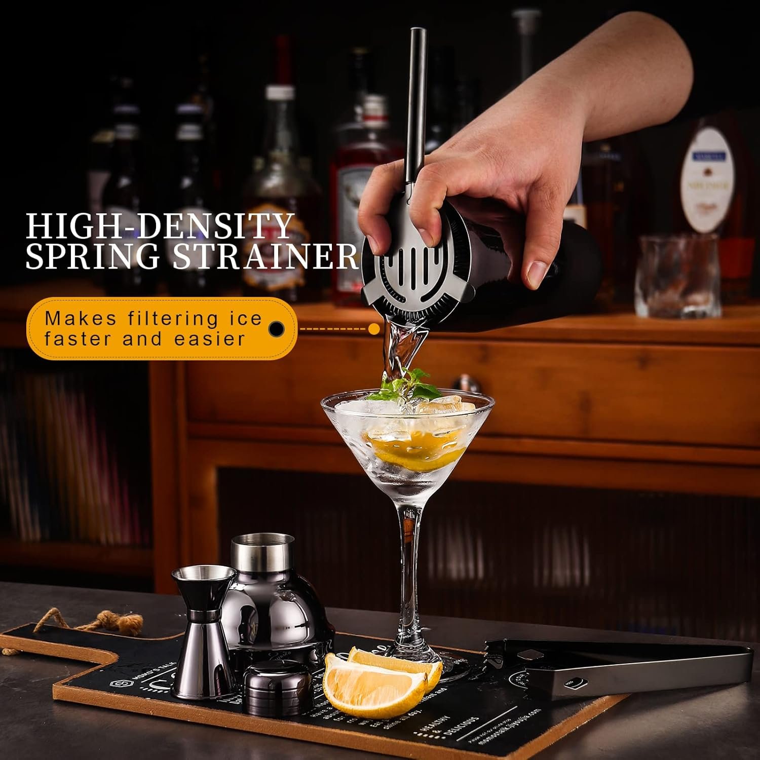 Bartender Kit with Bamboo Stand, 12 Piece 25oz Cocktail Shaker Set with All Essential Bar Tools Set for Drink Mixing, Ideal Gifts for Cocktail Lovers, Home Bar Bartending Kit with Cocktail Recipes - Image 6