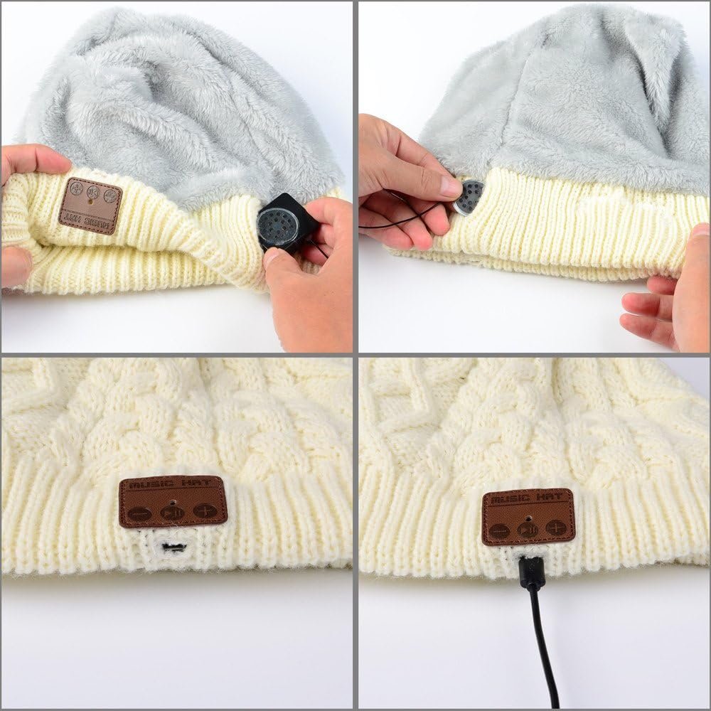 Wireless Music Beanie Hat with Bluetooth Headphones Speaker Mic Winter Warm Skull Running Knit Cap for Men Women - Image 4