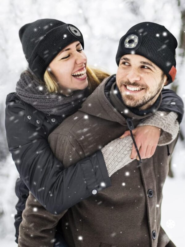 Bluetooth Beanie with Light, LED Beanie Hat with Headphones, Mens Gifts for Christmas Birthday Stocking Stuffers for Men Unique, Cool Tech Gifts for Men Teen Boys Dad Teens Him - Image 8