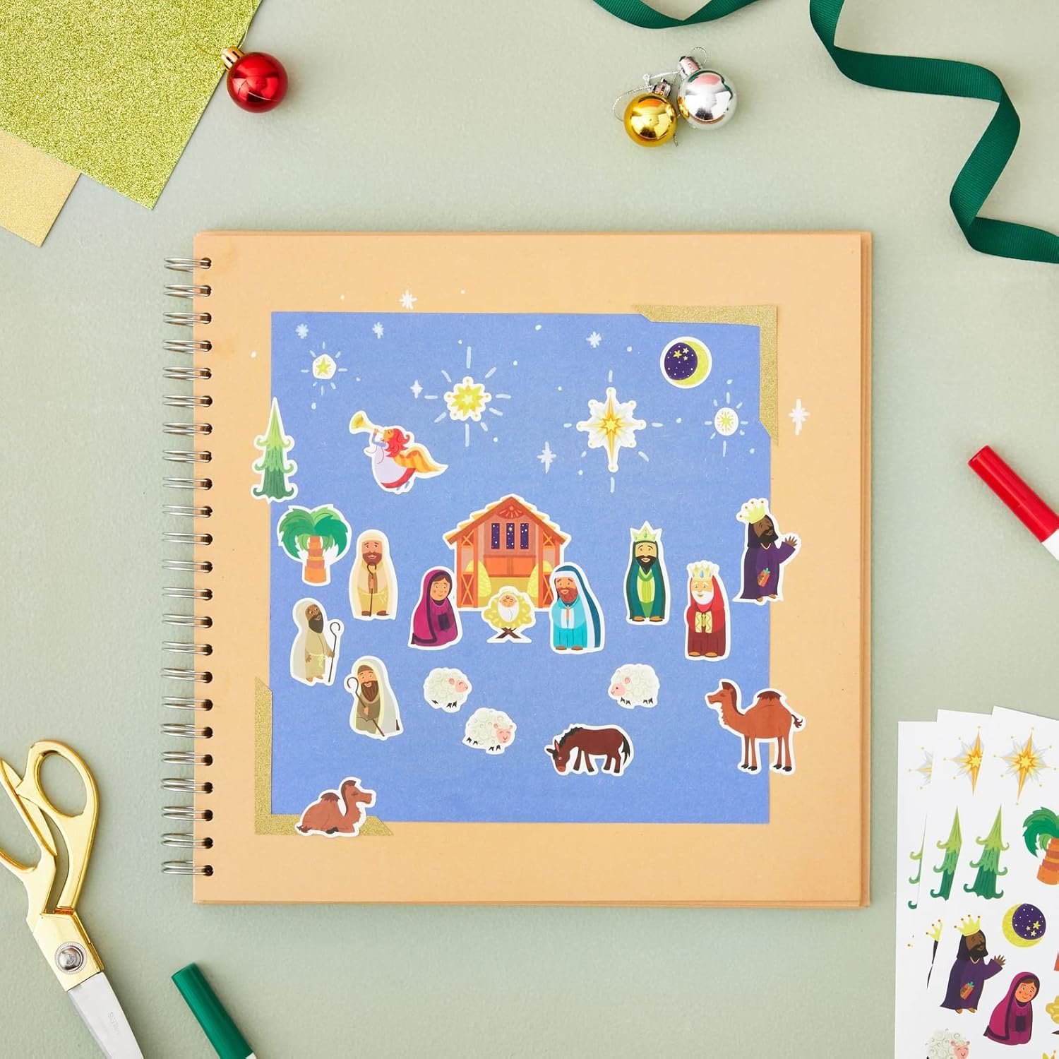 Juvale 864-Piece Christmas Stickers, 36 Sheets Nativity Scene Stickers for Scrapbooking, DIY Crafts, Holiday Card Making, Gift Wrapping, Decorations, and Classroom Projects - Image 6