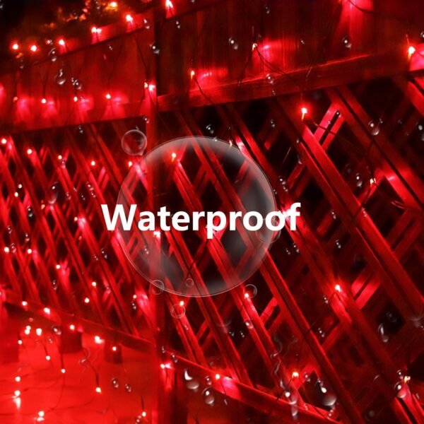 Solar Net Christmas Lights Red, 200 LED Net Lights Outdoor Mesh Lights, Waterproof 19 Modes Solar Powered String Lights for Garden, Yard, Bushes, Trunk, Halloween, Xmas Tree Decor-9.8ft x 6.6ft - Image 4