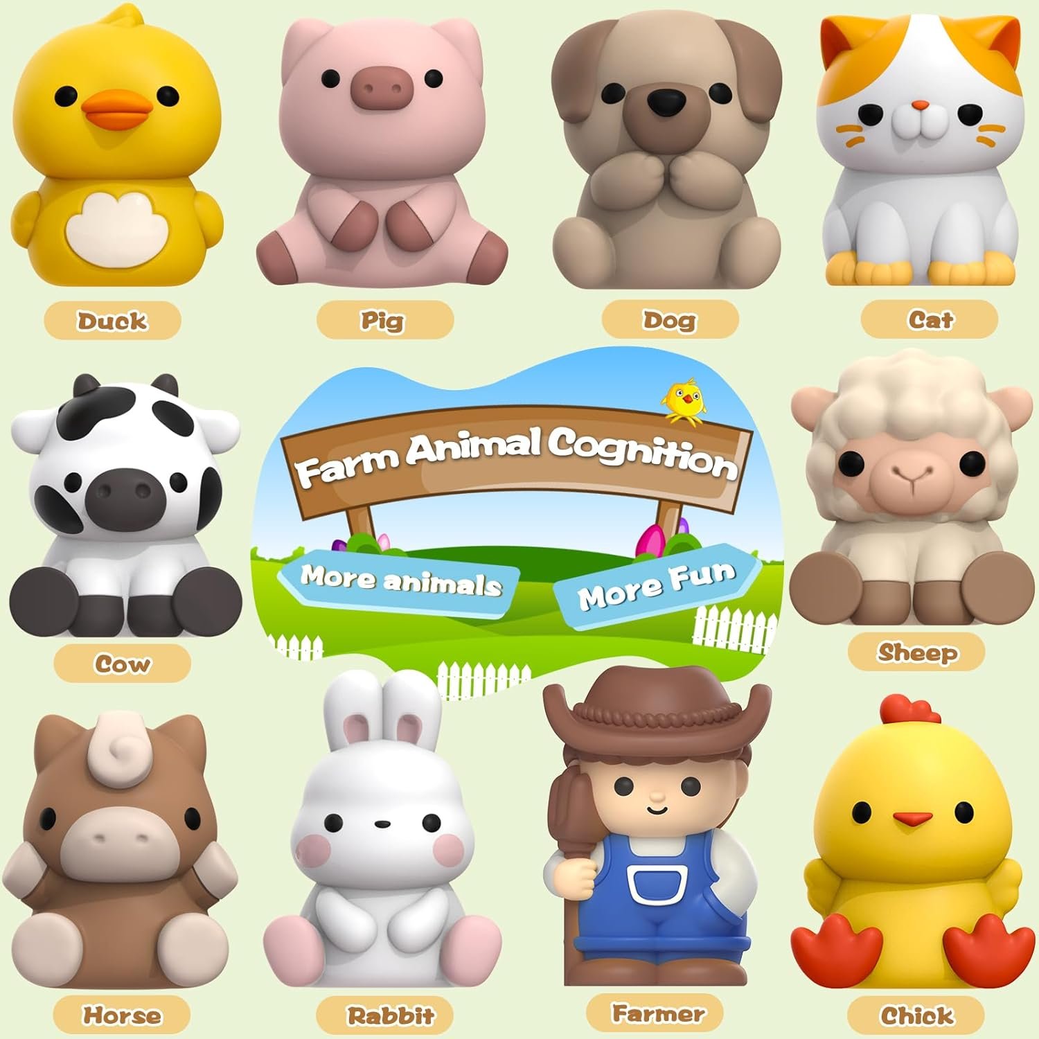 Learning Toys for 1,2,3 Year Old Toddlers, 20Pcs Farm Animals Barn Toy Montessori Counting, Matching & Sorting Fine Motor Games, Christmas Birthday Easter Gift for Baby Boys Girls Age 12-18 Months - Image 3