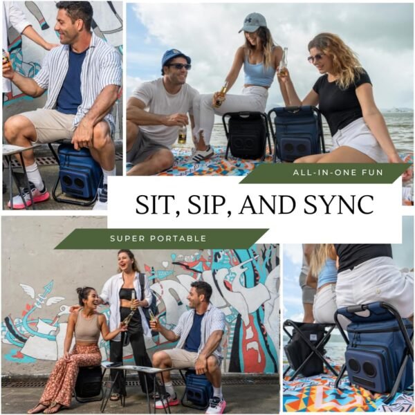 Backpack Cooler Chair with Speakers. 20-Watt Bluetooth Speakers for Parties/Festivals/Boat/Beach/Camping. Rechargeable, Works with iPhone & Android. - Image 3