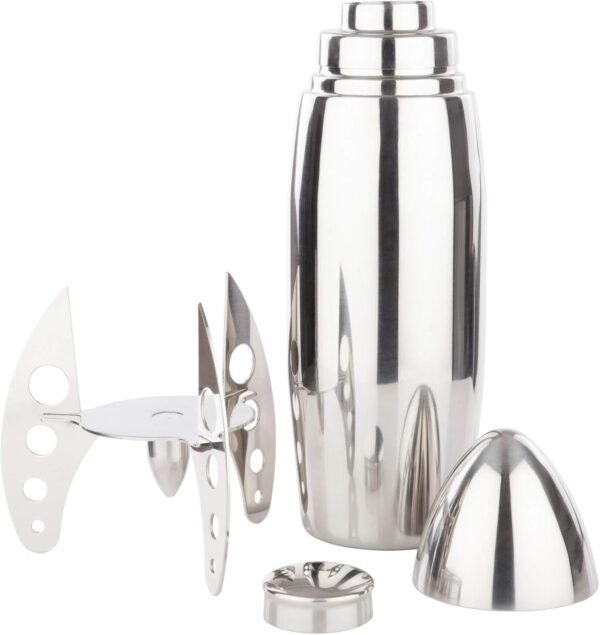 Viski Rocket Cocktail Shaker with Strainer Bar Set, Martini Shaker, Mixed Drink Shaker, Stainless Steel Cocktail Shaker, Bartending Tools, 24oz - Image 10