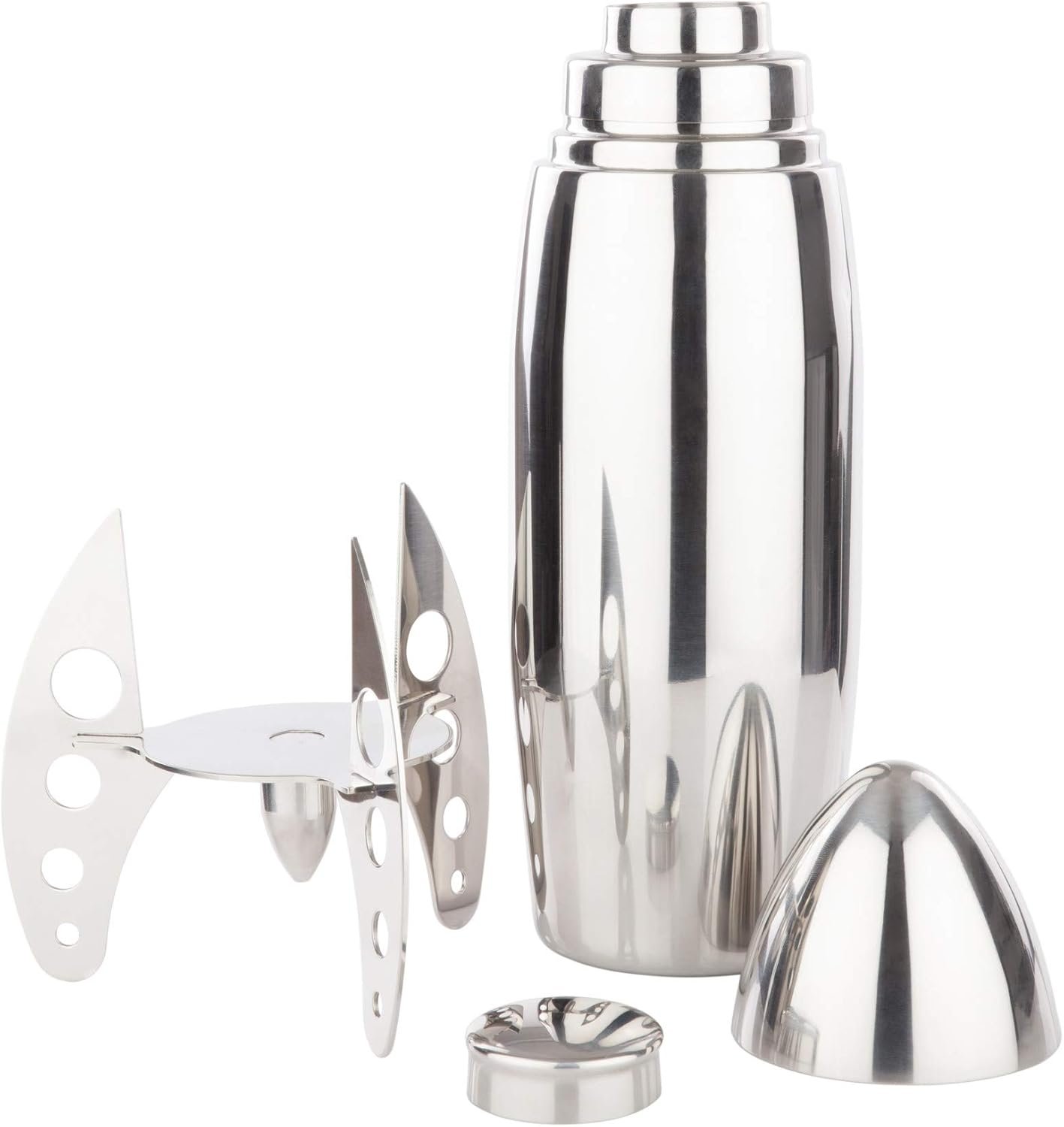 Viski Rocket Cocktail Shaker with Strainer Bar Set, Martini Shaker, Mixed Drink Shaker, Stainless Steel Cocktail Shaker, Bartending Tools, 24oz - Image 10