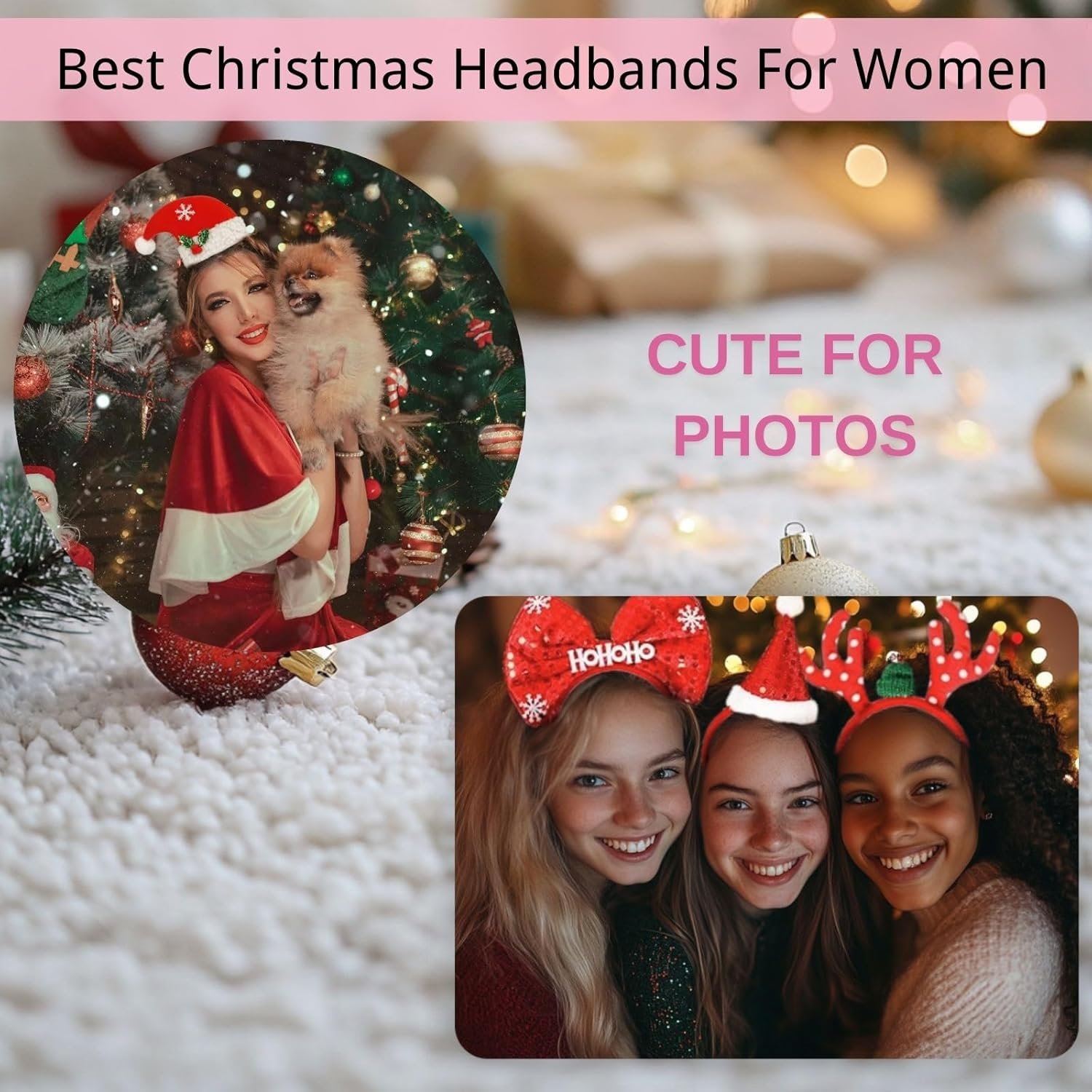 12 PCS Holiday Headbands,Cute Christmas head hat toppers,Great Fun and Festive for Christmas Party Favors Holiday Favors Christmas photos booth - Image 5