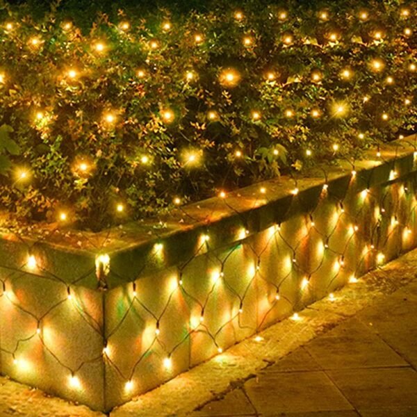 Pooqla Net Lights, 300LED Christmas Outdoor Mesh Light, 14.8x4.9 ft Fairy String Mesh Light 8 Modes Green Wire, Connectable Waterproof Decorative Light for Bushes Tree Garden Halloween, Warm White - Image 7