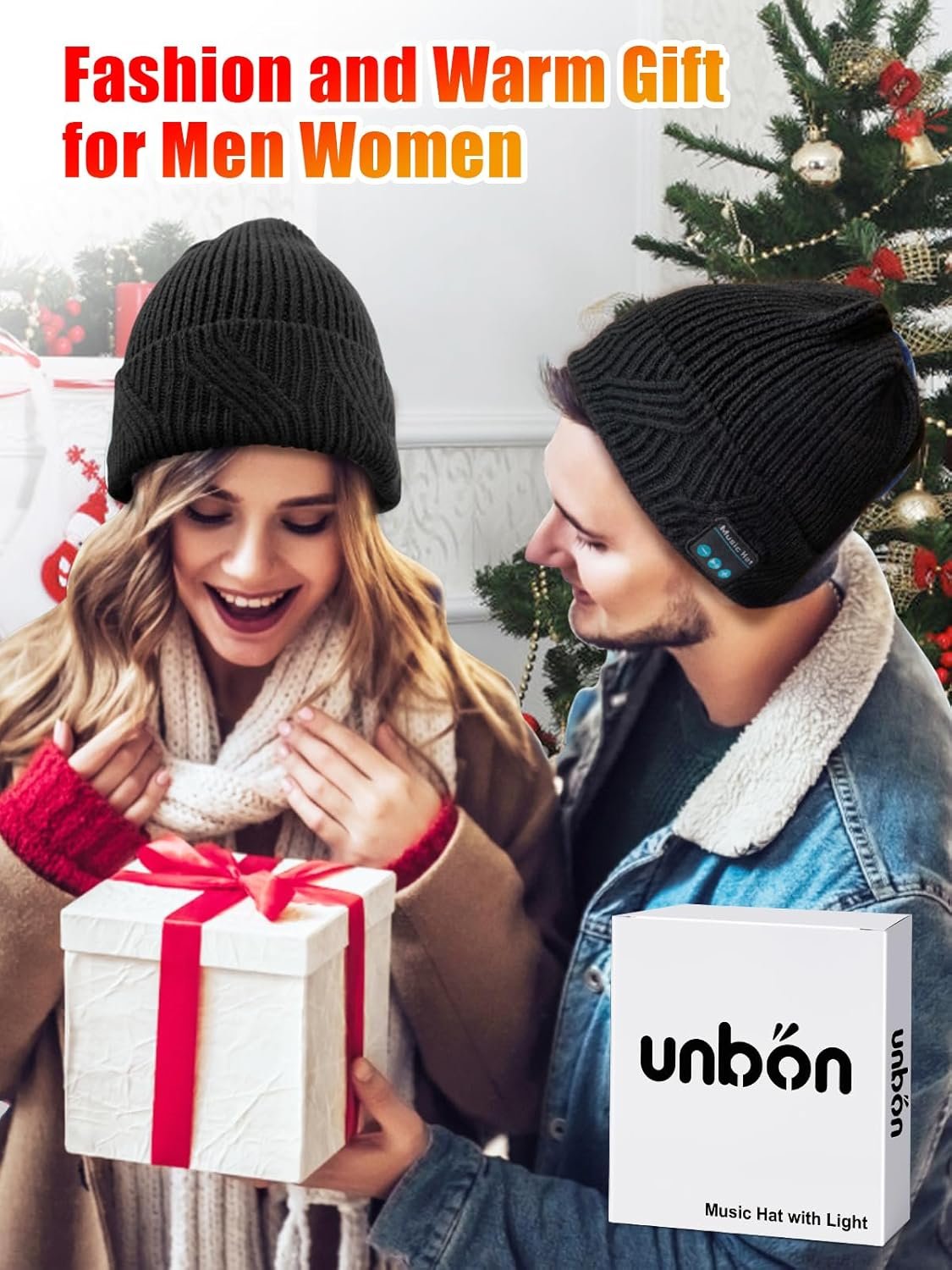 Gifts for Men, Bluetooth Beanie for Men, Christmas Stocking Stuffers for Men Unique, Beanie with Bluetooth Headphones, Cool Tech Gifts for Teen Boys Dad Husband Boyfriend Him Women - Image 3