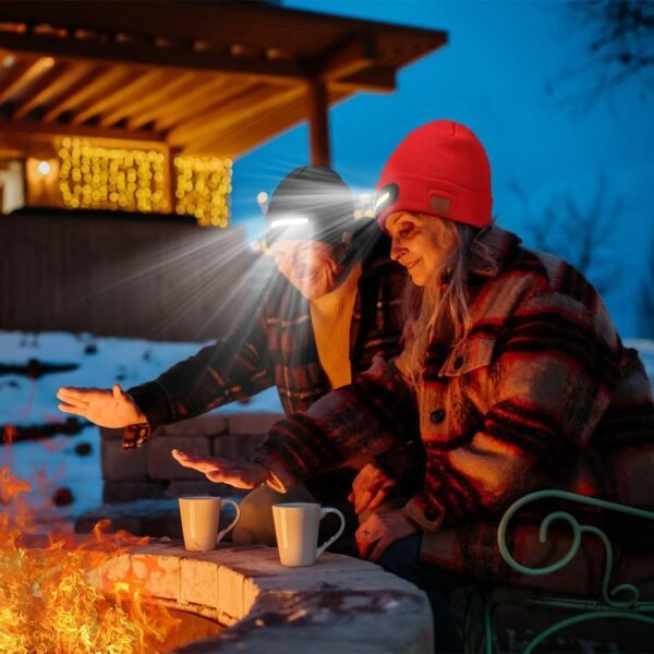 RANCOVY LED Beanie with Light, Unisex USB Rechargeable Headlamp Beanie Flashlight Beanie Hat for Men Women - Image 5