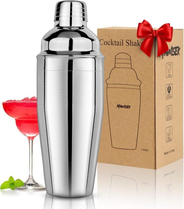 Cocktail Shaker 25oz Martini Shaker Bar Shaker Drink Shaker Bar tools with Built-In Strainer for Bartender, Professional 18/8 Stainless Steel Margarita Mixer for Mixed Drinks - Image 2