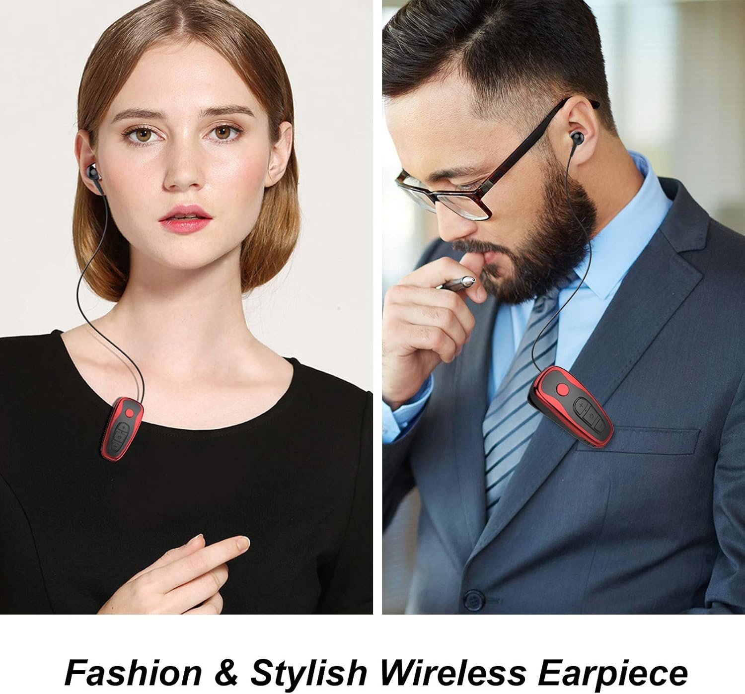 Retractable Wireless Headset Wireless Headphones Business Office Driver Earbud with Clip Retractable Noise Canceling Earbud - Image 4