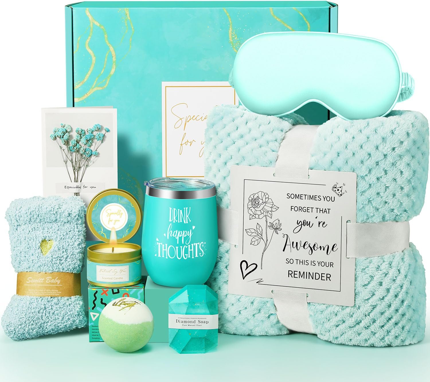 Birthday Gifts for Women, Self Care Gifts, Unique Relaxing Spa Gift Basket with Luxury Flannel Blanket, Gifts for Women, Mom, Friends, Sister, Grandma, Wife, Christmas, Mothers Day, Valentines Day - Image 2