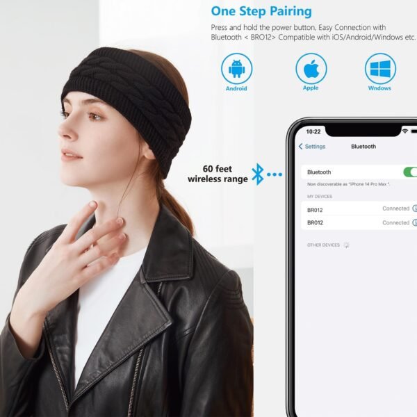 Bluetooth Headband, Bluetooth 5.2 Sleep Headphone,24 Hours Play Time,HD Stereo, Built-in Microphone, Workout, Running, Sports, Men/Women Gift. - Image 6