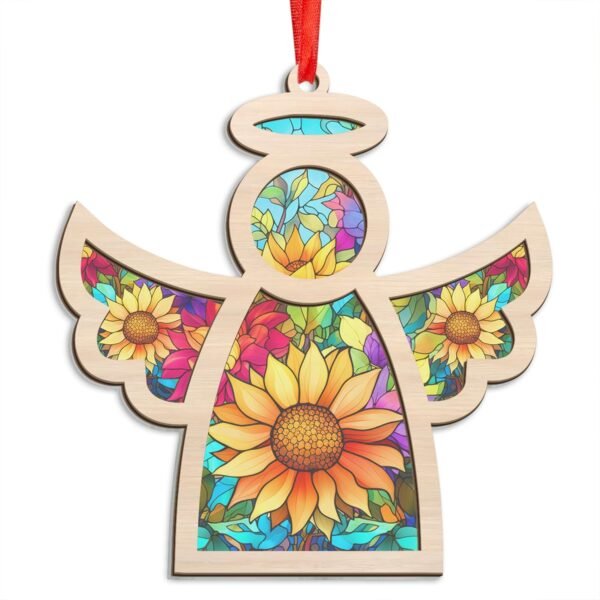 Angel Sunflower Gifts, Christmas Ornaments 2024 - Sympathy Gifts for Loss of Loved One, Pet Bereavement Gift Ideas, Miscarriage Memorial Gifts - Christmas Tree Decoration Suncatcher Ornaments - Image 2
