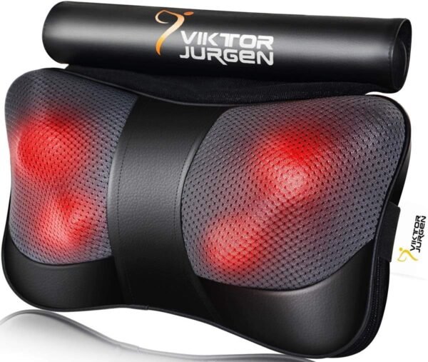 VIKTOR JURGEN Christmas Back Massager Gifts, Shiatsu Kneading Massager for Neck and Shoulder, Massage Pillow with Heat Relaxation Gifts for Women/Men/Dad/Mom//Mothers Day/Fathers Day/Valentine's Day - Image 2