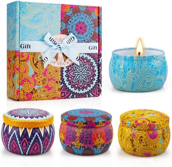 Scented Candles Gifts Set for Women, Aromatherapy Candles for Home Scented, Upgraded Large Tin of Soy Candle Lavender Candle Birthday Gifts for Women Mom Bath Spa Meditation Christmas Gifts Candles - Image 2