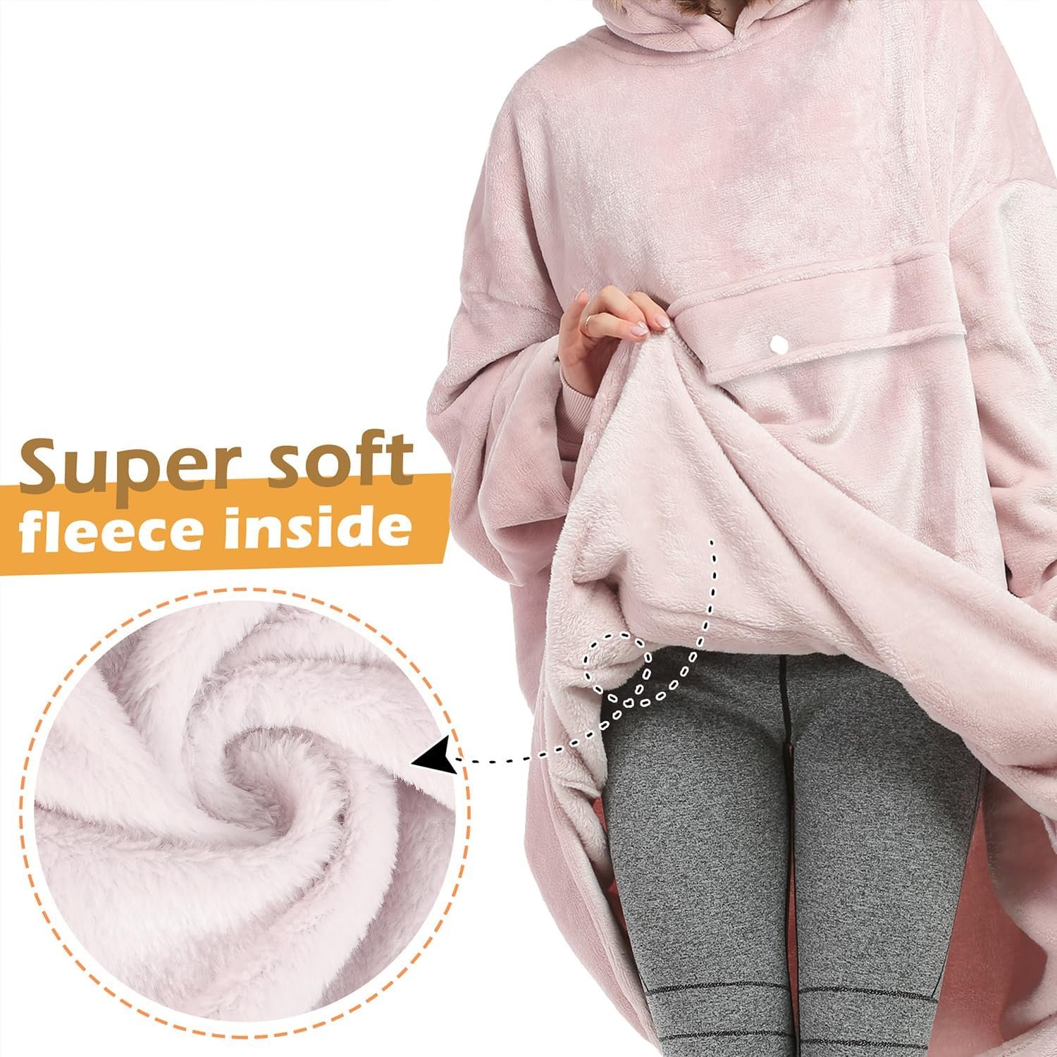 Catalonia Oversized Blanket Hoodie Sweatshirt, Fleece Pullover with Large Front Pocket, for Adults Men Women - Image 5