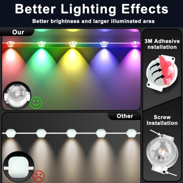 100FT Permanent Outdoor RGB Lights,IP67 Waterproof Smart LED Eaves Lights with App/Remote Control,for Christmas and All Holiday Decor,Daily and Accent Lighting,House Roof and Garden Lighting - Image 7