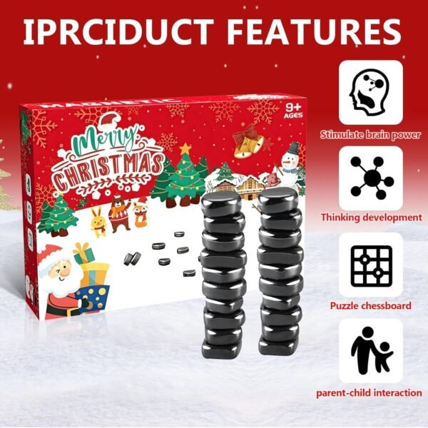 20 Pcs Christmas Magnetic Chess Game, Premium Magnetic Chess Game, Magnetic Chess, Multiplayer Magnet Board Game, Christmas Games, 1 to 4 Players, Cluster Game for Kids Adult Board Games - Image 3