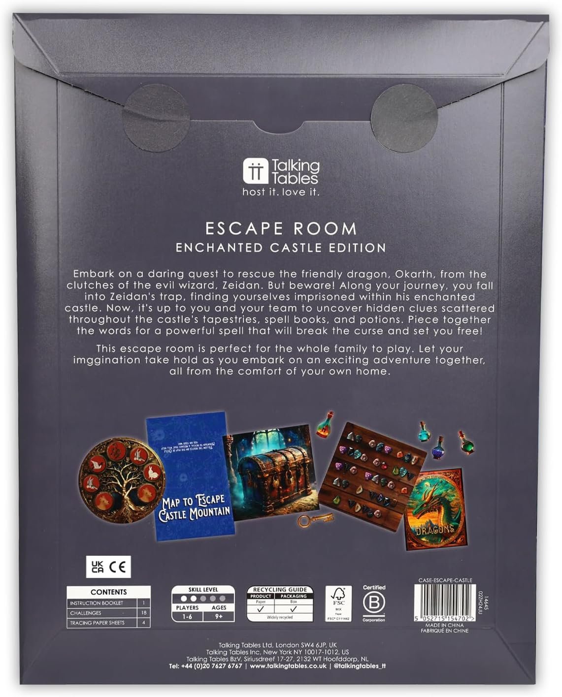 Talking Tables Enchanted Castle Escape Room Game for Kids, Rescue The Dragon, Puzzles, Clues, QR Codes., Music, Family Games, Adults, Brain Teaser Puzzles Ages 9+, 1-6 Players - Image 3