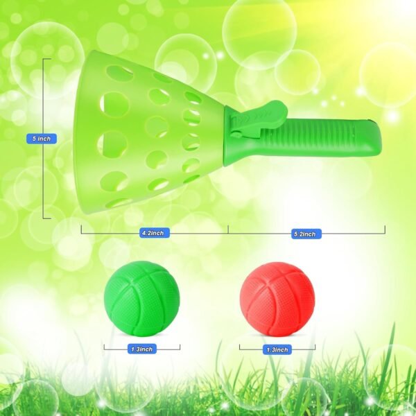 Duckura Outdoor Indoor Game Activities for Kids, Pop-Pass-Catch Ball Game with 4 Catch Launcher Baskets and 24 Balls, Christmas Party Favors Beach Sport Toys for Kids Age 5 6 7 8 9+ - Image 7