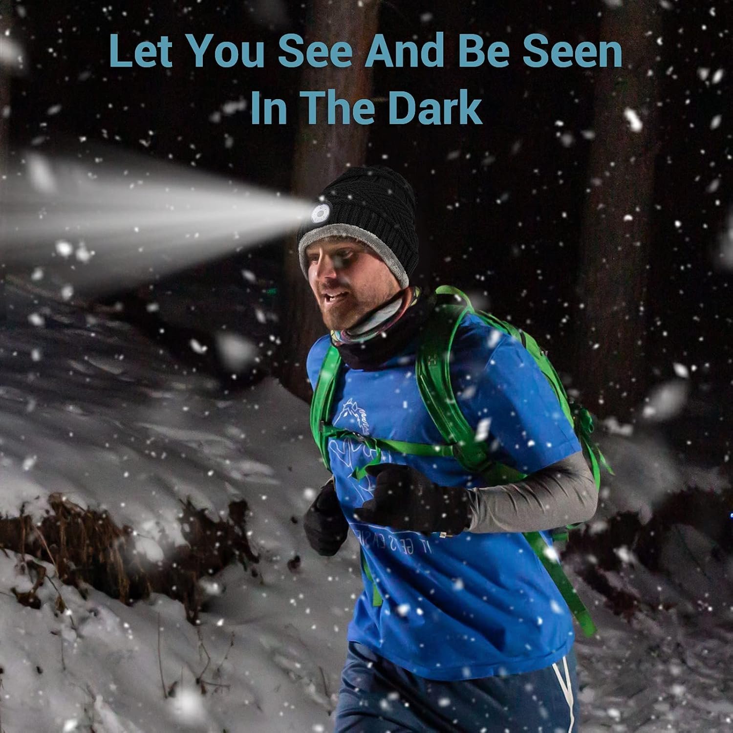 HIGHEVER LED Beanie Hat with Light: Christmas Stocking Stuffers for Men Adult Winter Gift - Image 4