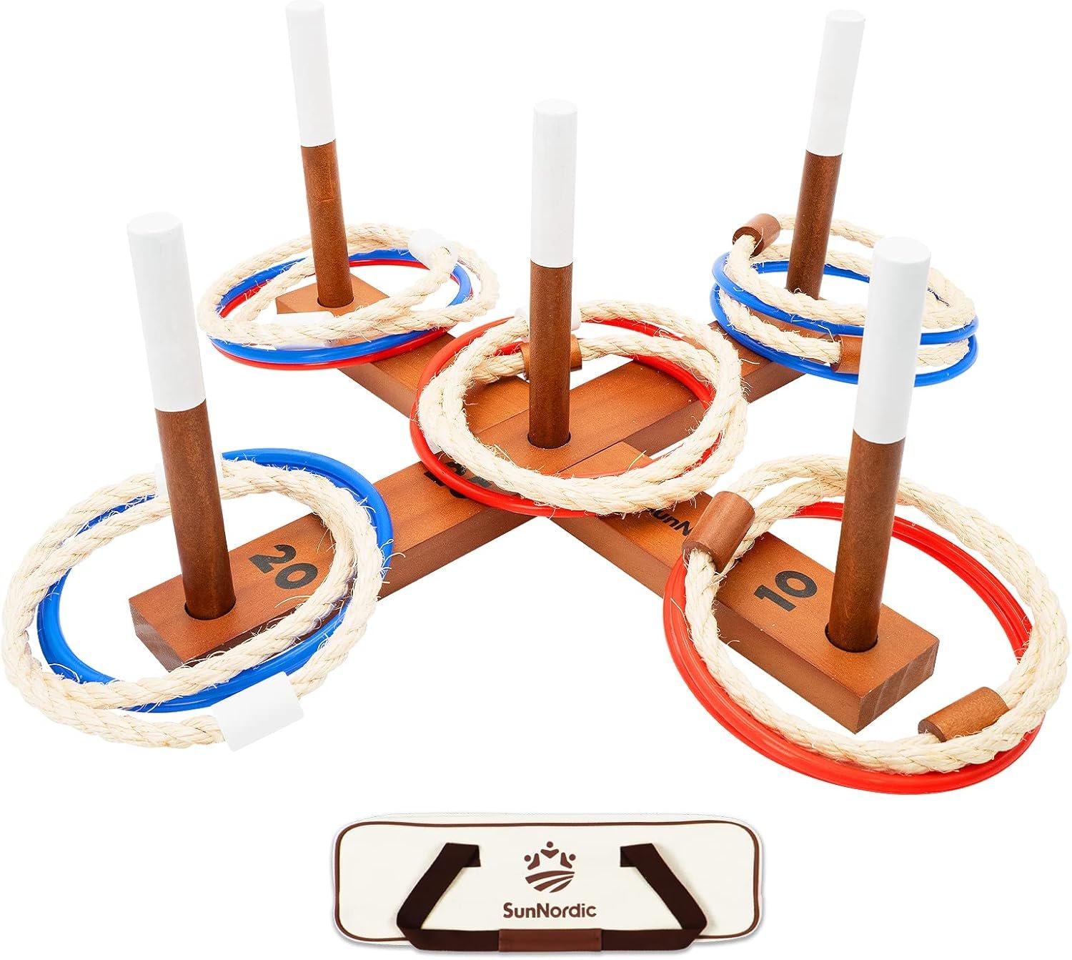 Ring Toss Outdoor Game Set, Fun Outdoor Yard Game with Toss Rings & Carrying Bag for All Weather, Ring Toss Yard Game for Kids, Adults & Family - Image 2
