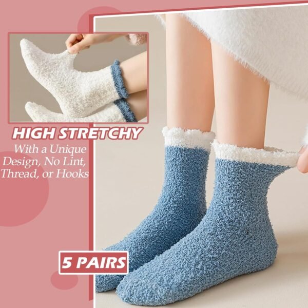 VoJoPi Womens Fuzzy Socks Soft Cozy Fluffy Socks Warm Winter Slipper Plush Socks Home Sleep Socks Christmas Gifts - Image 7