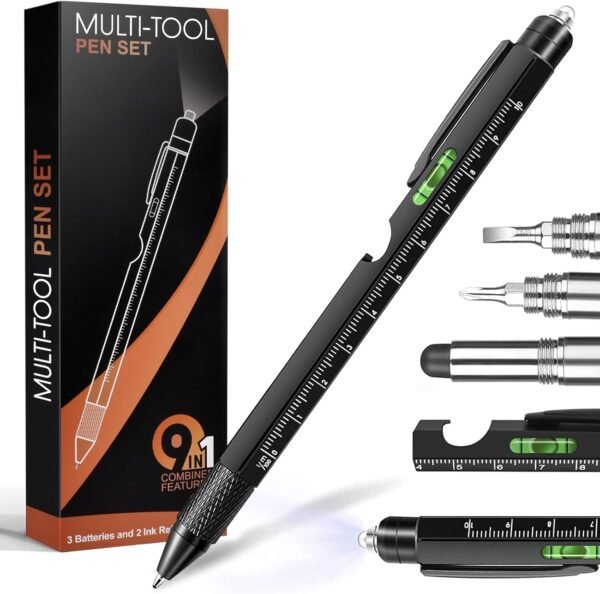 Gifts for Men, Stocking Stuffers for Adults Men, Fathers Day Dad Gifts from Daughter Son Wife, 9 in 1 Multitool Pen, Tools Gadgets for Men, Birthday Christmas White Elephant Gifts for Grandpa Husband - Image 2