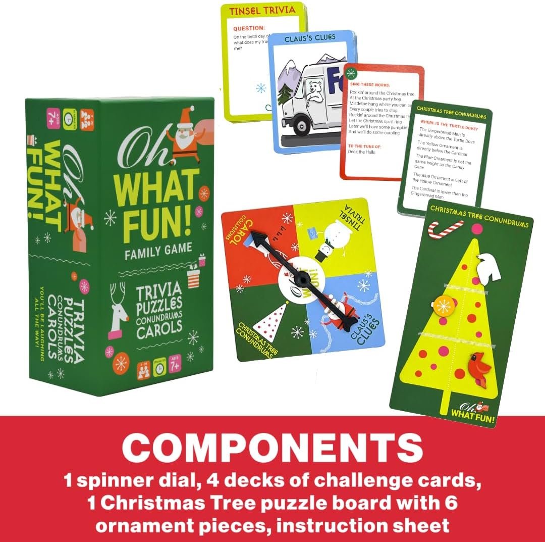 Project Genius, Oh What Fun! – Family Christmas Game, Holiday Trivia, Puzzles & Challenges, for Advent & White Elephant Parties, Ages 7+ - Image 7