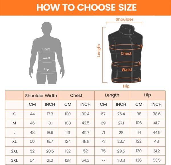 Rechargeable Heated Vest with Battery Pack for Men Women,3 Heating Levels 8 Heating Zones Lightweight Warming Jacket - Image 8