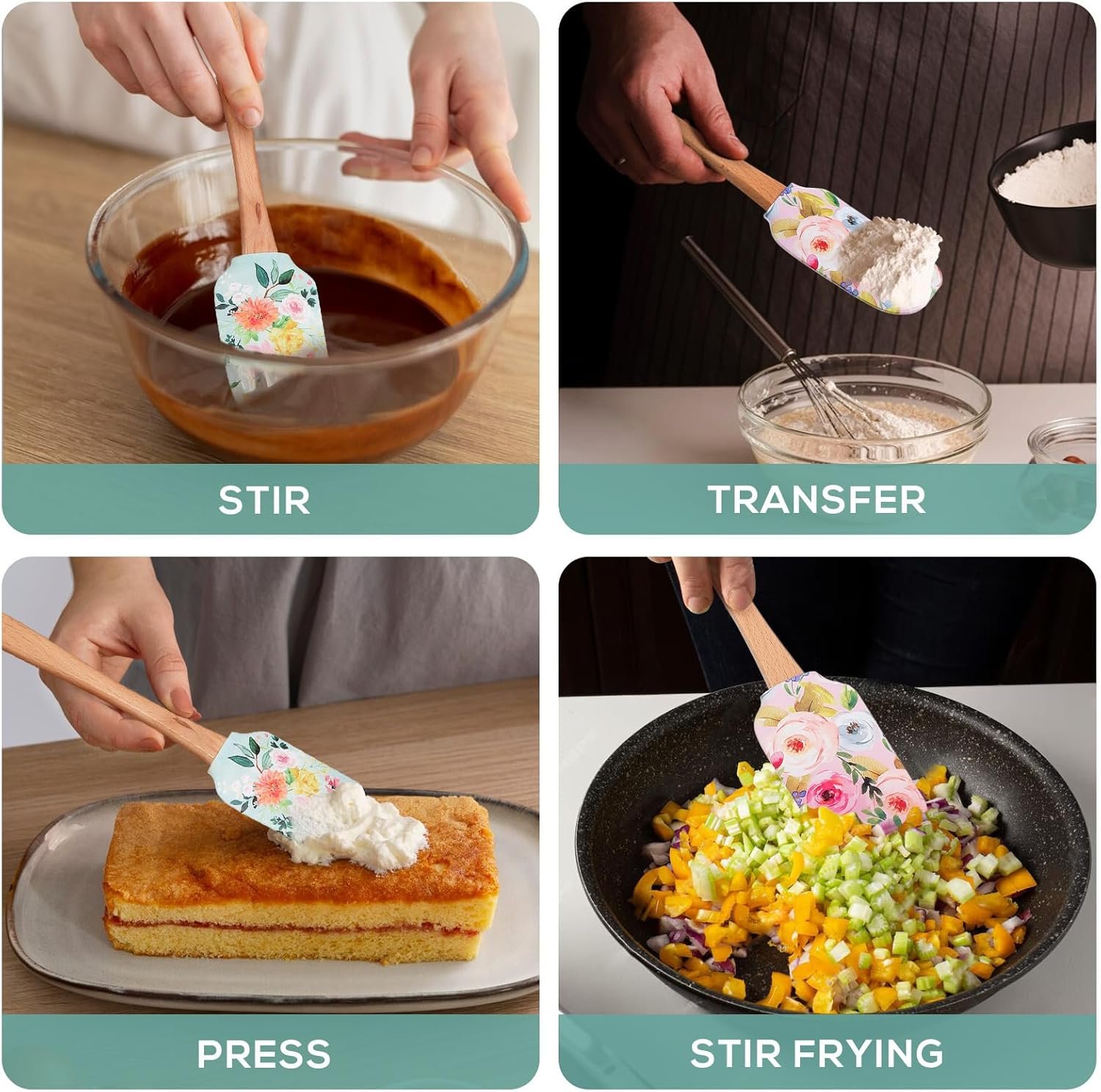 2pcs Cake Cream Spatula, Silicone Cake Scrapers Cake Accessories Butter Scrapers Baking Spatulas for Kitchen Reusable Butter Scrapers Professional Baking Scrapers Christmas Cake Tools - Image 5