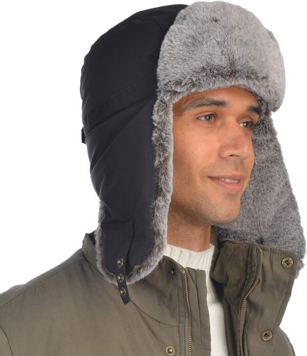 Trapper Hat Winter Warm Hats Russian Fur Hat Ushanka Eskimo Hat Ear Flap with Faux Fur for Men or Women - Image 9