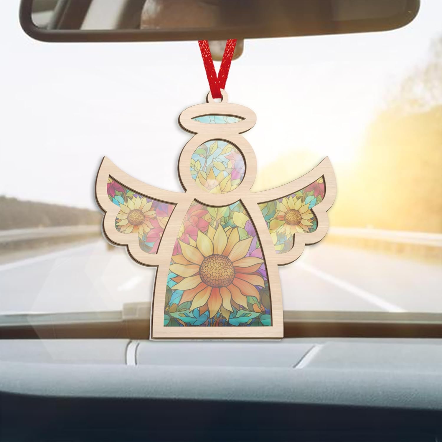 Angel Sunflower Gifts, Christmas Ornaments 2024 - Sympathy Gifts for Loss of Loved One, Pet Bereavement Gift Ideas, Miscarriage Memorial Gifts - Christmas Tree Decoration Suncatcher Ornaments - Image 5