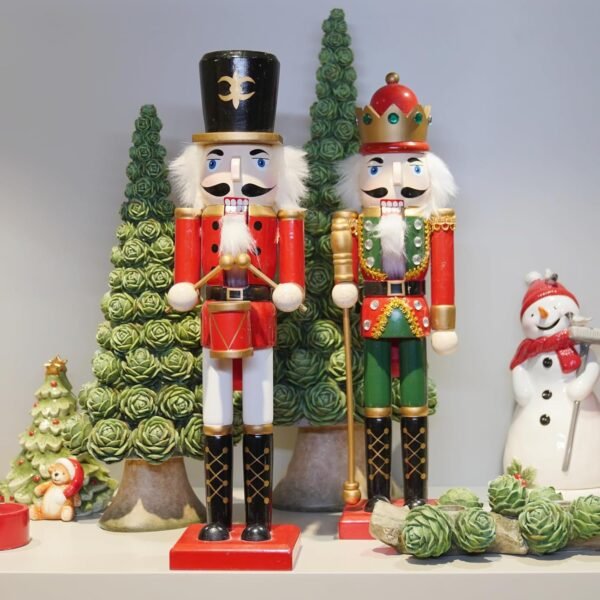Christmas Nutcracker Soldier Figurine Decorations - 14.75H in Nutcracker Christmas Decor Traditional Soldiers Wooden Red Nutcracker Xmas Festive Gifts Farmhouse Décor for Fireplace Newman House Studio - Image 7